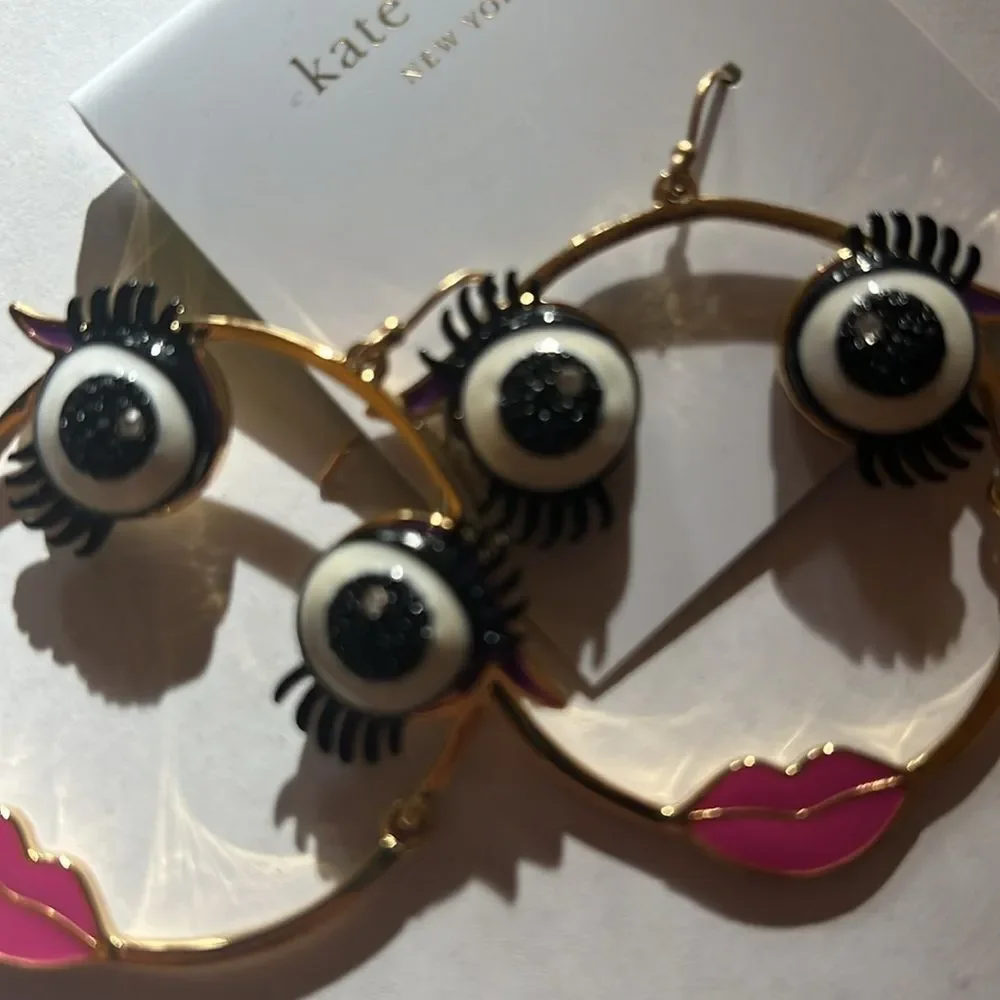 Kate spade face hoop earrings